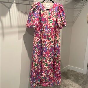 Chic Pink and Purple Maxi Dress